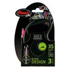 Рулетка Flexi Black Design XS (до 8 кг) 3 м трос, черный/розовый - Фото 4