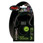 Рулетка Flexi Black Design XS (до 8 кг) 3 м трос, черный/серебро - Фото 2