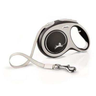 Рулетка Flexi NEW LINE Comfort L (до 60 кг) лента, 5 м серый/чёрный