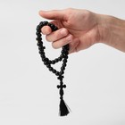 Чётки деревянные «Православные» 50 бусин через крестик, цвет чёрный - фото 9021894