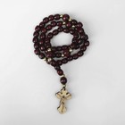 Чётки «Православные», деревянные, 50 бусин через шарик, с крестиком, коричневые - Фото 3