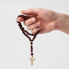 Чётки «Православные», деревянные, 50 бусин через шарик, с крестиком, коричневые - Фото 2