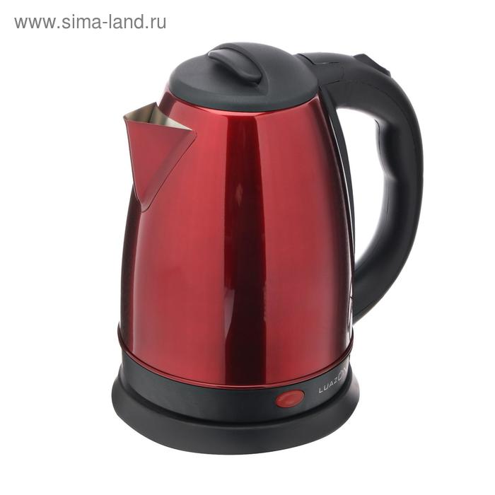 УЦЕНКА Чайник электрический LuazON LSK-1804, металл, 1.8 л, 1500 Вт, красный - Фото 1