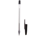 Ручка шариковая 0,5 мм, стержень черный, корпус прозрачный, колпачок черный, рифленый держатель - фото 301245899