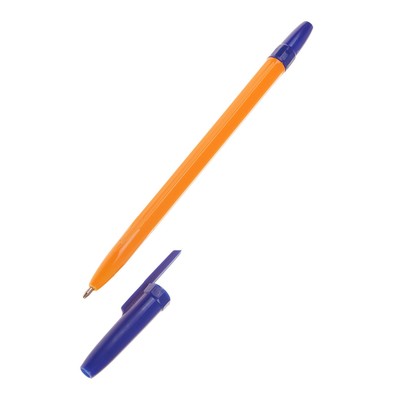 Ручка шариковая 0,7 мм, синяя, корпус тонированный "Спираль красная", масляные чернила