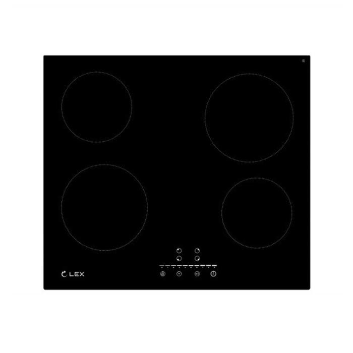 Варочная поверхность Lex EVH 640-1 BL, электрическая, 4 конфорки, сенсор, чёрная - Фото 1