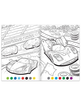 Раскраска по номерам «Гонка чемпионов», 16 стр., формат А4 (комплект 3 шт)