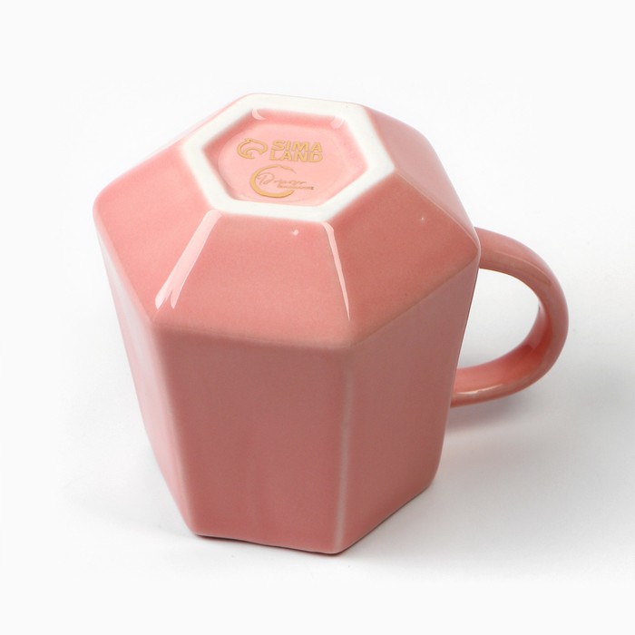 Кружка керамическая геометрия «Делай что любишь», розовая, 300 мл, цвет розовый - фото 1885074934