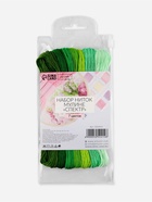 Нитки мулине, 8±1 м, набор 7 шт., зелёные - Фото 3