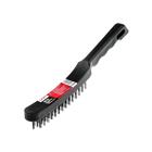 Щетка металлическая ручная ЛОМ, пластиковая рукоятка, 3-рядная - Фото 7