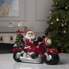 Светодиодная фигура «Дед Мороз на мотоцикле» 30 × 10 × 6 см, полистоун, батарейки ААх3 (не в комплекте), свечение мульти - фото 318394759