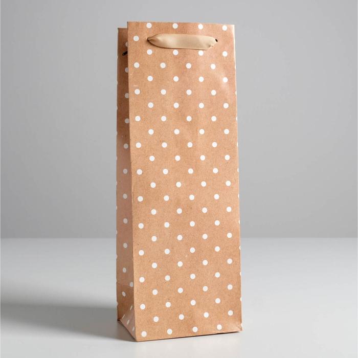 Пакет подарочный ламинированный под бутылку, упаковка, «For you», 13 x 36 x 10 см