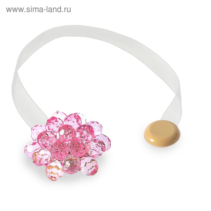Подхват для штор на ленте "Гроздь", цвет розовый
