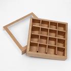 Коробка для конфет, крафт, 17.5×17.5×4 см - Фото 5