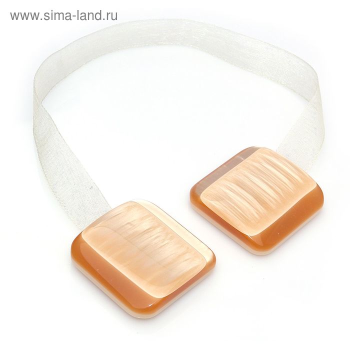 Подхват для штор на ленте "Квадрат перламутровый", цвет бежевый