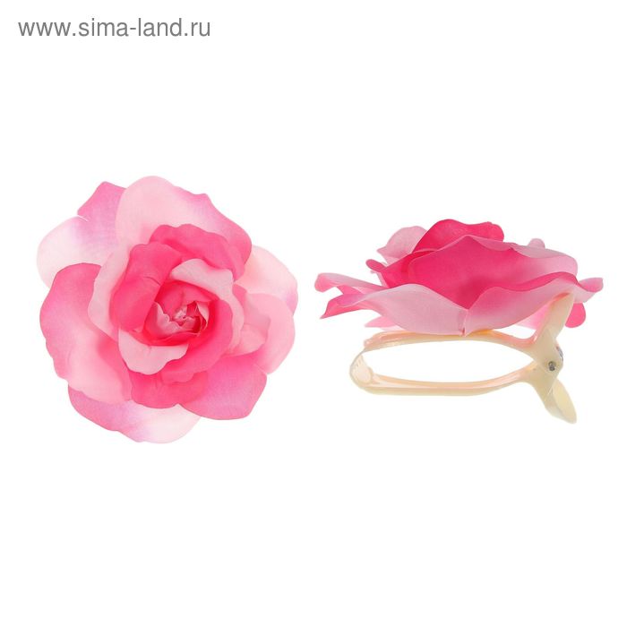Подхваты для штор на прищепке "Роза", набор 2 шт, цвет сиренево-розовый - Фото 1