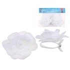 Подхваты для штор на прищепке "Роза с жемчугом", набор 2 шт, цвет белый - Фото 1