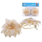 Подхваты для штор на прищепке "Георгины", набор 2шт, цвет кремовый - Фото 1