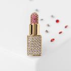 Брошь «Помада», цвет бело-розовый в золоте - Фото 1