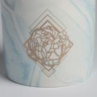 Кашпо керамическое с тиснением, горшок «Геометрия», 8 х 7,5 см - Фото 4