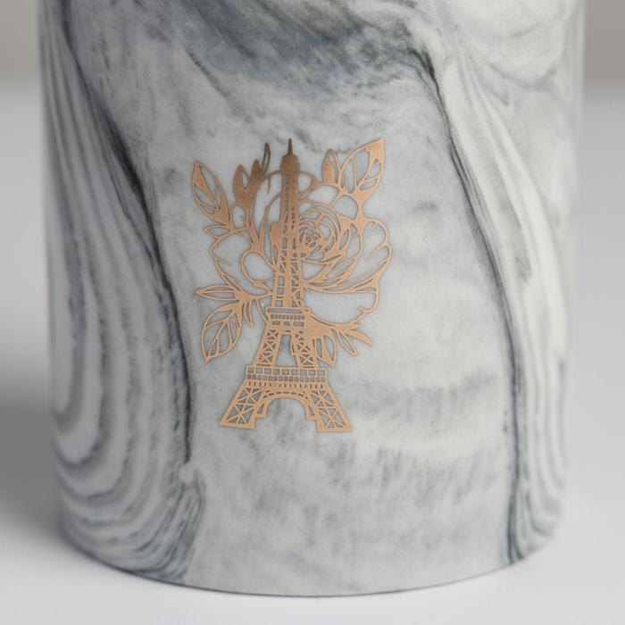 Горшок керамический с тиснением, кашпо «Париж», 8 х 9,5 см - фото 1901300775