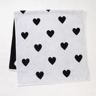 Полотенце махровое Этель ЧБ «Сердечки черные», пестроткань, 70х130 см 5031612