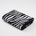 Полотенце махровое Этель ЧБ «Зебра», пестроткань, 70×130 см - Фото 1