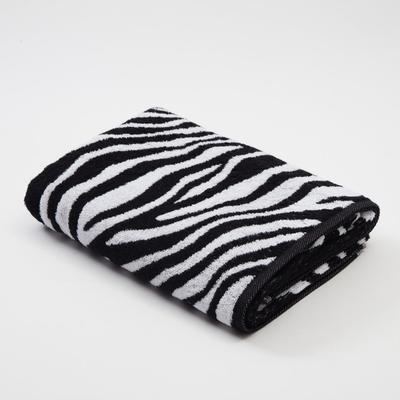 Полотенце махровое Этель ЧБ «Зебра», пестроткань, 70×130 см