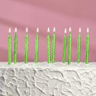 Свечи в торт "Спираль", 6 см, зелёные, набор 10 шт - фото 318395433