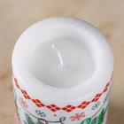 Свеча-цилиндр «С Новым годом! Варежки», 6×10 см, 30 ч, 227 г, графика - Фото 2