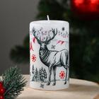 Свеча-цилиндр «С Новым годом!», 6×10 см, 30 ч, 227 г, графика - Фото 2