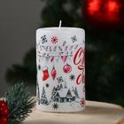 Свеча-цилиндр «С Новым годом!», 6×10 см, 30 ч, 227 г, графика - Фото 3