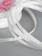 Лента атласная, 3 мм, 45±1 м, белая №01 - Фото 4