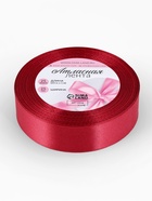 Лента атласная, 25 мм, 23±1 м, светло-бордовая №134 - Фото 5