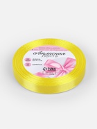 Лента атласная, 12 мм, 23±1 м, жёлтая №15 - Фото 4