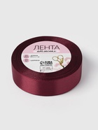 Лента атласная, 25 мм, 23±1 м, бордовая №165 - Фото 5