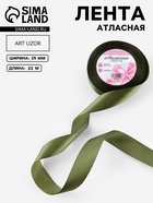 Лента атласная, 25 мм × 23±1 м, тёмно-зелёная №113 - Фото 1