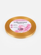 Лента атласная, 6 мм, 23±1 м, золотисто-бежевая №186 - Фото 5