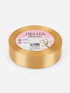 Лента атласная, 25 мм, 23±1 м, золотисто-бежевая №186 - Фото 4