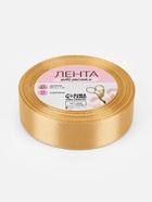 Лента атласная, 25 мм, 23±1 м, золотисто-бежевая №186 - Фото 6