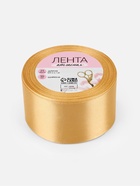 Лента атласная, 50 мм, 23±1 м, золотисто-бежевая №186 - Фото 6