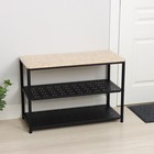 Банкетка для обуви «Принт», 3 полки, цвет чёрный - фото 25387299