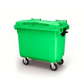 Передвижной мусорный контейнер 660л., МКА-600, 137х78х121,8см, зеленый