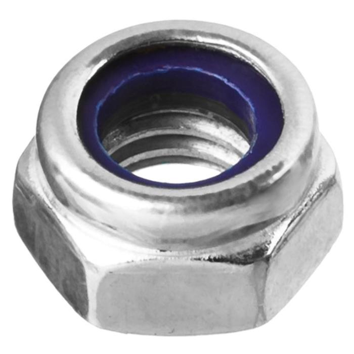 Гайка ЗУБР, со стопорным кольцом, DIN985, оцинкованная, М4, 20 шт
