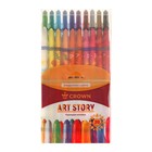 Мелки восковые 20 цветов Crown Art Story, выкручивающийся стержень, ПВХ, европодвес - Фото 1