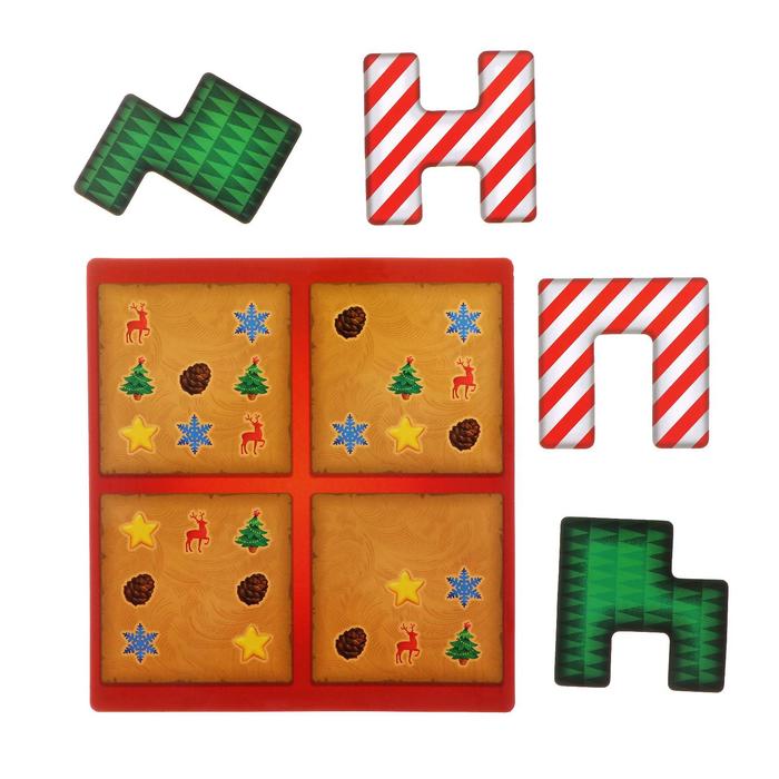 Новогодняя магнитная головоломка «Новый год: Что задумал Дед Мороз», 48 карт, 4 магнитных детали, 5+ - фото 1907149898