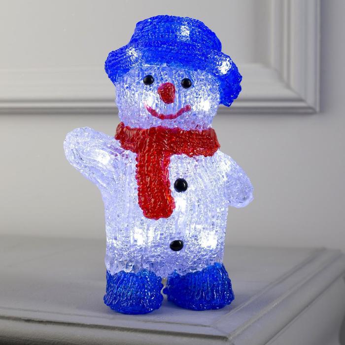

Светодиодная фигура «Приветливый снеговик» 13 × 20 × 8 см, акрил, 10 LED, батарейки ААх2 (не в комплекте), свечение белое