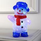 Светодиодная фигура «Приветливый снеговик» 13 × 20 × 8 см, акрил, 10 LED, батарейки ААх2 (не в комплекте), свечение мульти (RGB) - фото 16130527