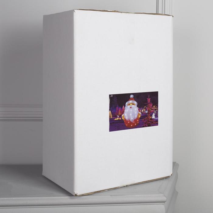 Светодиодная фигура «Дед Мороз» 33 × 47 × 20 см, акрил, 40 LED, 220 В, свечение белое - фото 1886536112