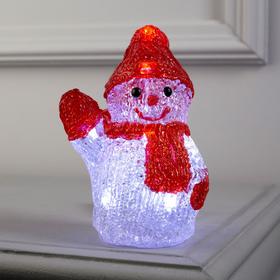 Светодиодная фигура «Приветливый снеговичок» 7 × 15 × 7 см, акрил, 8 LED, батарейки ААх2 (не в комплекте), свечение белое